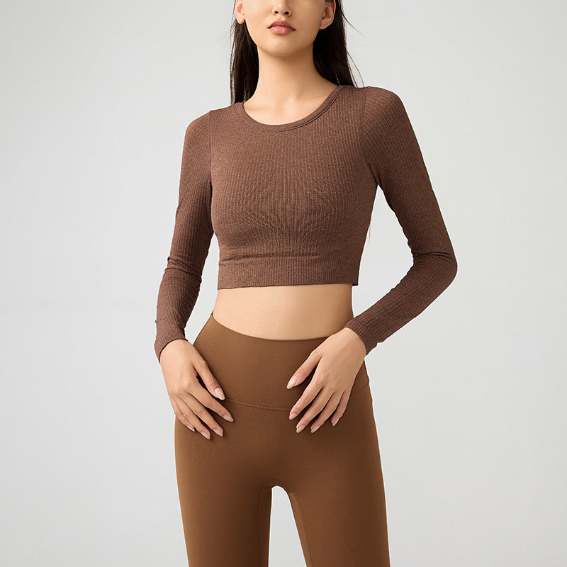 Breathable Outdoor Sports Long Sleeve Crop Top