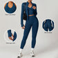 Seamless Yoga Bra + Legging + Long Sleeve Full Zipper Jacket 3-piece Set