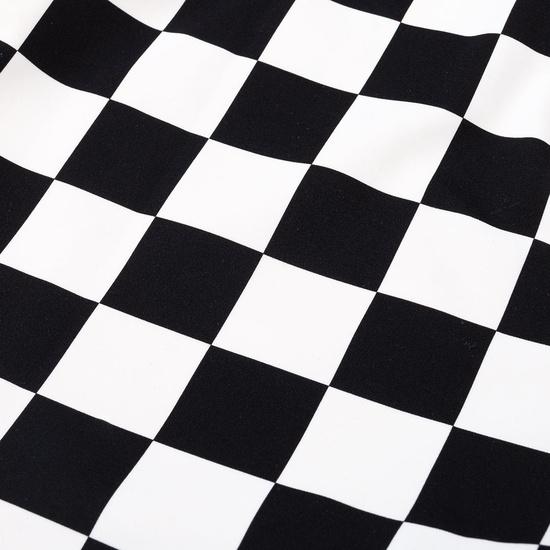 High-rise checkerboard shorts
