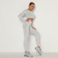 Seamless pleated yoga suit two-piece