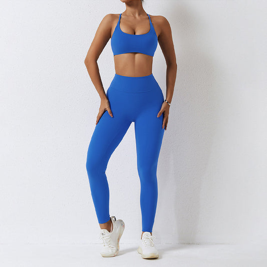 Ensemble 2 pièces soutien-gorge de sport et leggings 3/4 bonnets