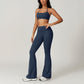 Quick Dry Halterneck Bra +Flare Leg Pants-2 Pieces Set