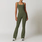 Tight fitting quick drying flared leg yoga jumpsuit