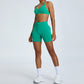 New pleated sports bra & seamless shorts sets