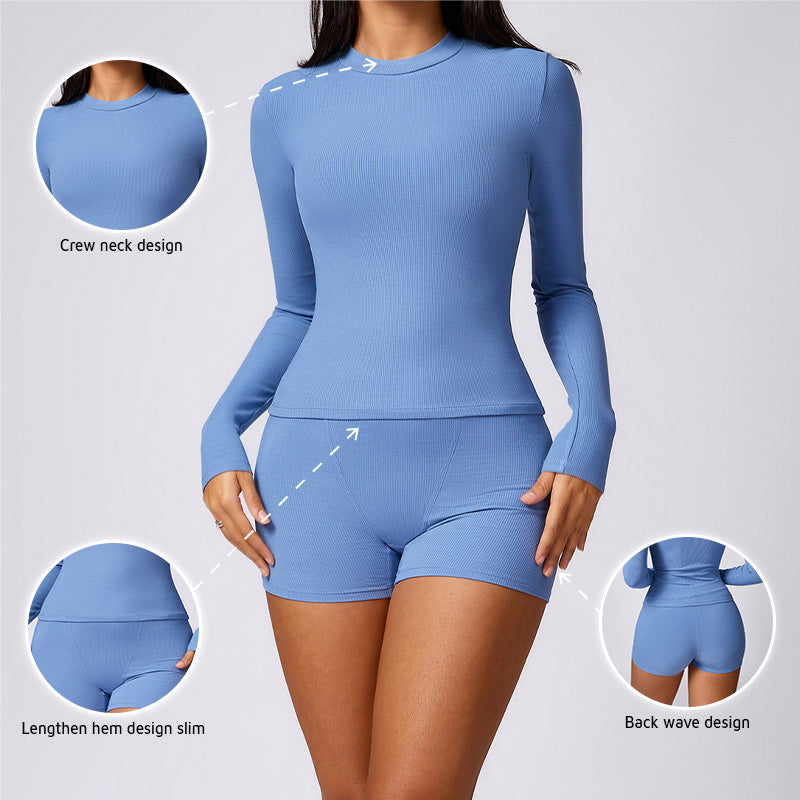 Quick-drying long-sleeved top & shorts sets