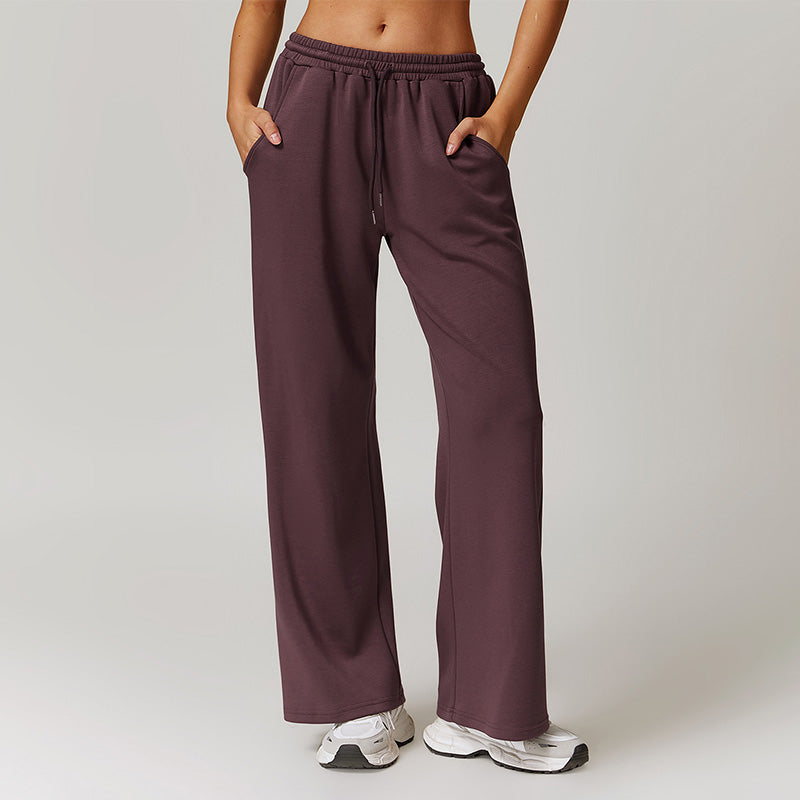 Casual And Loose High Waist Straight Leg Sports Sweatpants