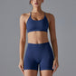 Seamless Cross-back Yoga Bra+ Quick Drying Short Sports Suit