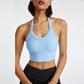 Solid halterneck sports bra