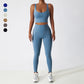 Quick-dry Wide straps sports bra + High waist leggings 2-piece set