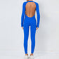 Sexy backless long-sleeved high-intensity fitness jumpsuit