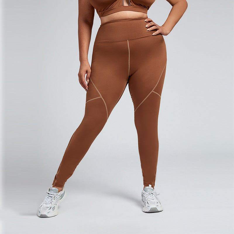 Plus-size high-rise paneled leggings