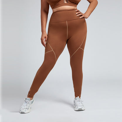 Legging à empiècements taille haute grande taille