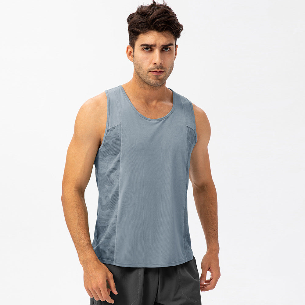 Men's summer cotton camouflage sleeveless sports top