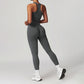 Seamless Racerback Threaded Sports Tank Top + Legging Set