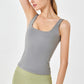 Ultra-Soft High Stretch U-Neck Wide Straps Sports Tank Top