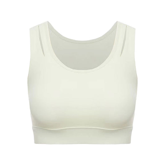 Fake two pieces shockproof sports bra