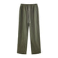 Solid color washed vintage casual pants