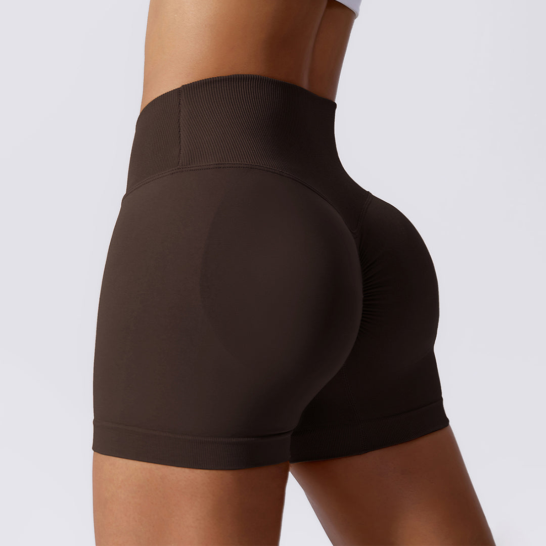 Cross-waisted hip-lift sports shorts