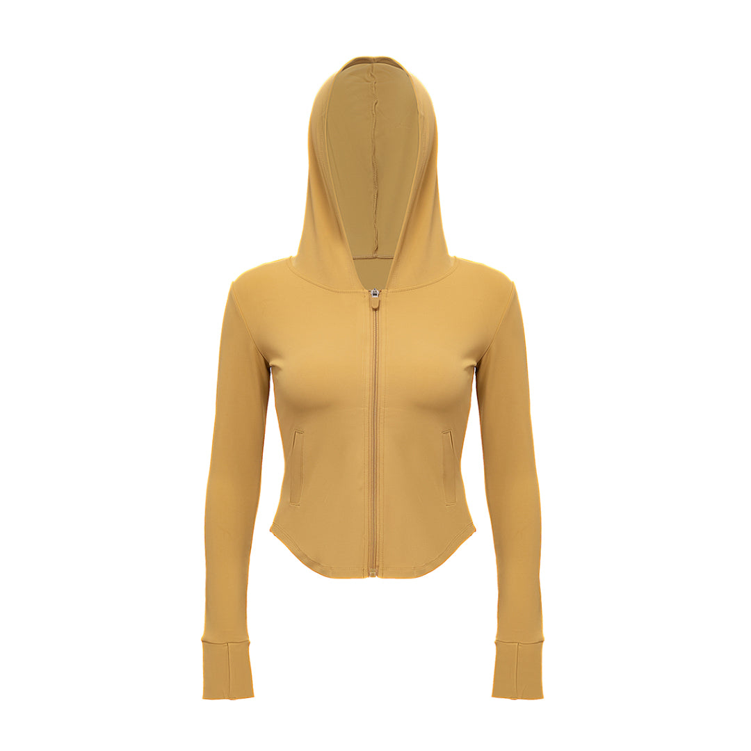 Sleeves Zip Hooded Track Jacket