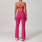 Brushed tight cross back sports bra and pants suit