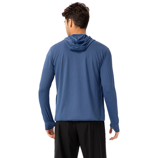 Men's long sleeve zipper sport sunscreen jacket