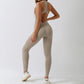 Seamless cutout back sports jumpsuit