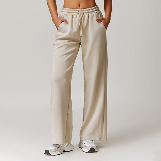 Casual And Loose High Waist Straight Leg Sports Sweatpants