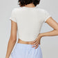 Detachable chest pads casuals short-sleeved top