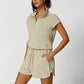 Loose Sand Washed Modal Sleeveless Top + Casual Drawstring Shorts Set