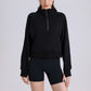 Velvet Warm Loose Half Zip Hooded Sweatshirt