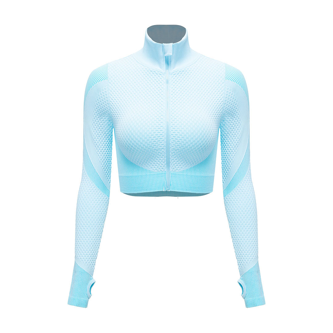 Long-sleeved top + sports bra + Legges three-piece set