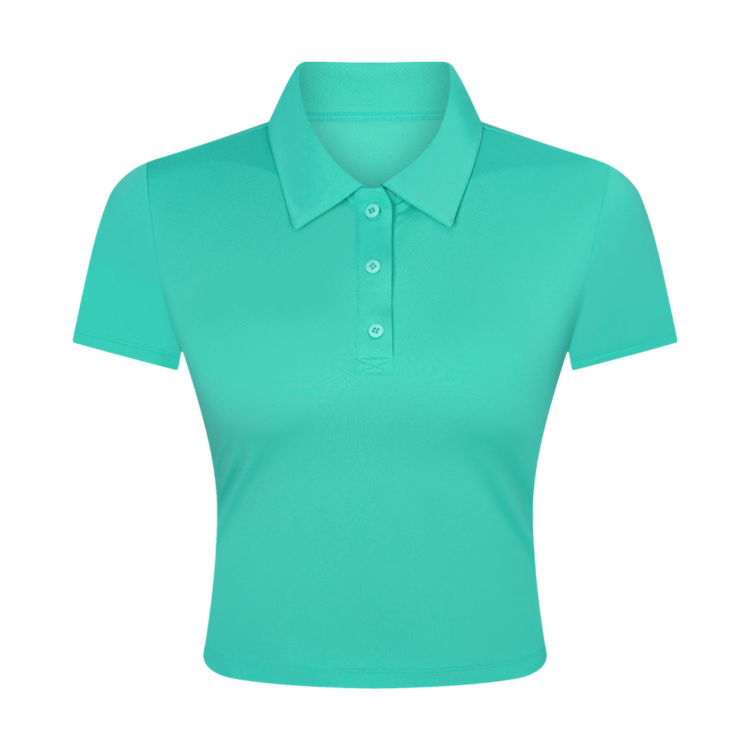 Short sleeved solid color sports polo shirt