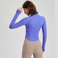 Long-sleeved zip-up running gym top