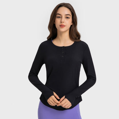 High elastic exercise long sleeve yoga tops