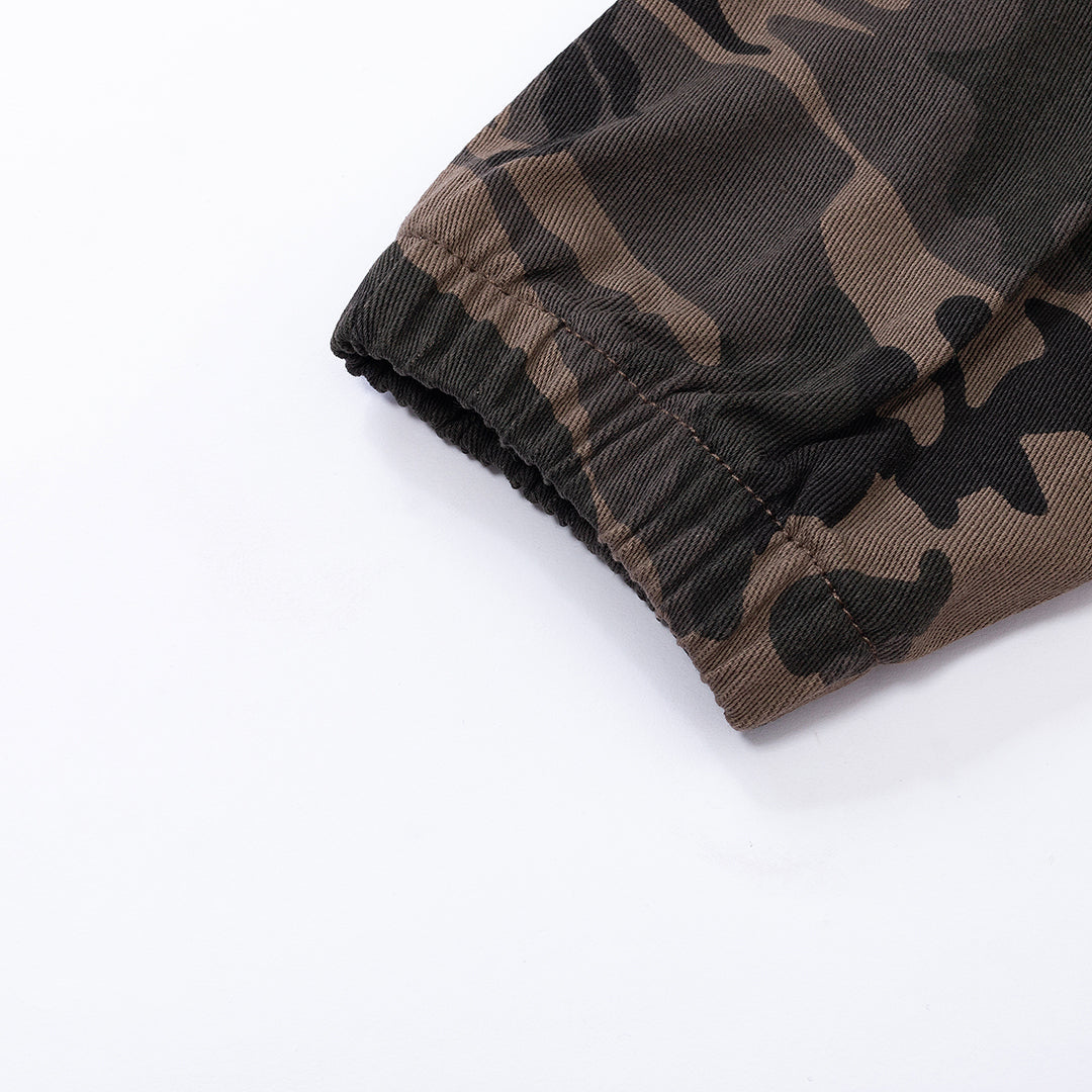 Outdoor camouflage drawstring sports jacket