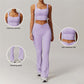 Breathable tight back tank tops+High-waisted hip-lifting bell-bottom leggings 2 pieces set