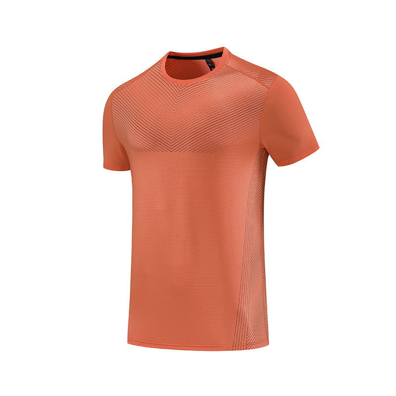 Men's solid color short-sleeved sports T-shirt