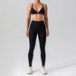 Quick-drying high waist fitness 2-piece suit