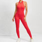 Cut-out running fitness exercise jumpsuit