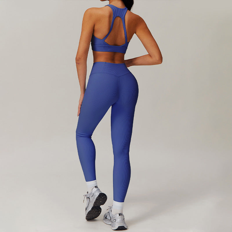 Quick-Dry Racerback Sports Bra + High-Waist Legging 2-Piece Set