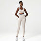 Wide straps sports bra + Leggings two-piece set