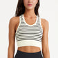 Striped one-piece sports bra