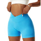 Cross-waisted hip-lift sports shorts