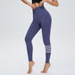 High-rise calf striped sports yoga Leggings