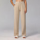 High Waisted Loose Drawstring Straight Leg Full-Length Pants