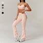 Thin straps sports Bra + Flared Leg pants 2-piece set