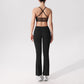 Cross-back Sexy Bra + High Resilience Pilates Flared Leg Pants 2-piece Set