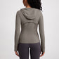 Hooded zipper running fitness track jacket