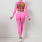 Backless long-sleeved top & leggings sport sets