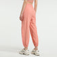 Solid loose lace-up jogging pants